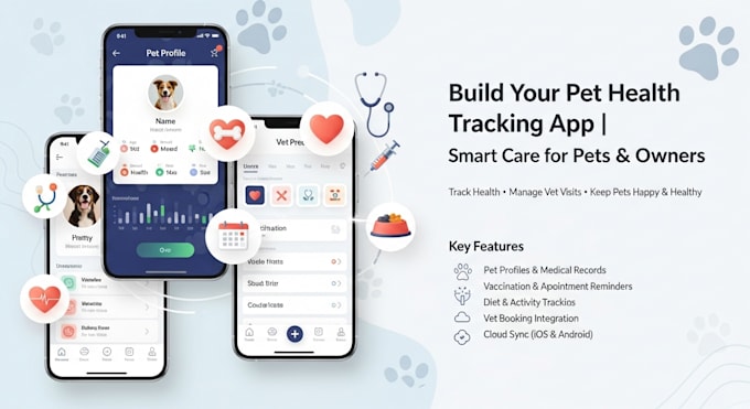 develop a pet health tracker and vet booking app