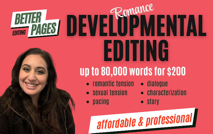 provide developmental editing for your romance novel