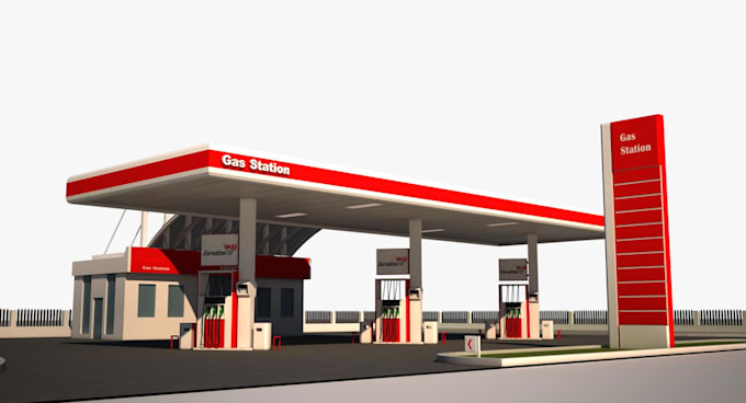 Do 3d gas station modelling, architectural rendering and commercial ...
