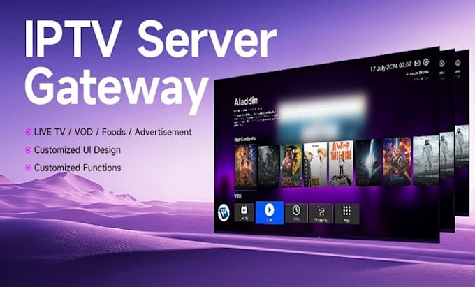 develop iptv server with admin panel for live tv, vod, epg, and API integration