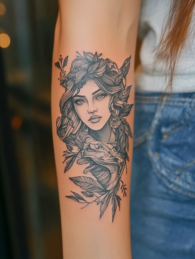 custom an abstract black tattoo design