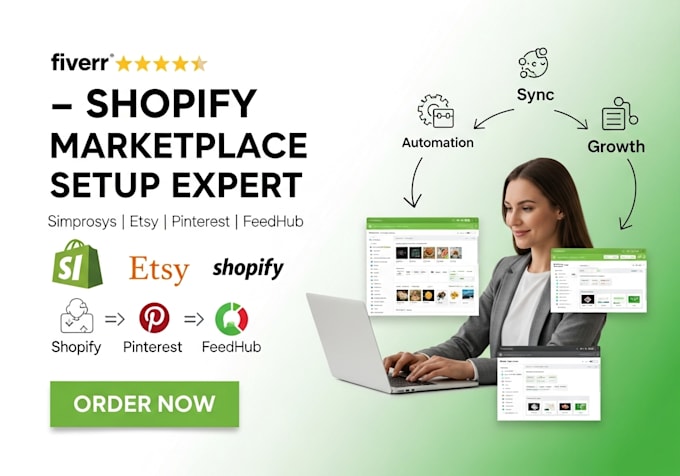 setup shopify marketplace simprosys etsy integration pinterest feedhub website