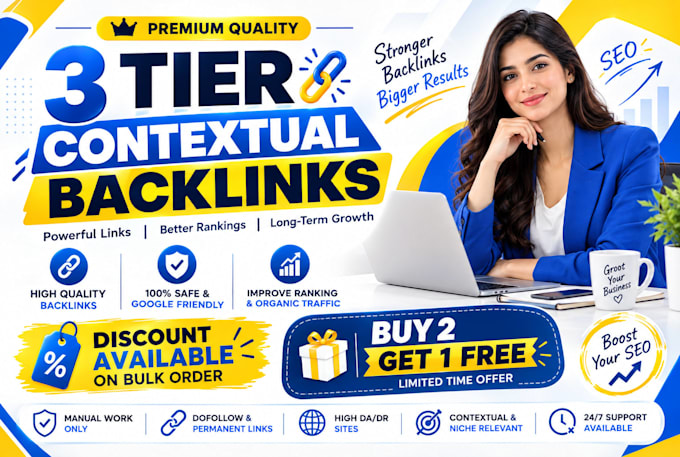 build 3 tier contextual backlinks for SEO ranking