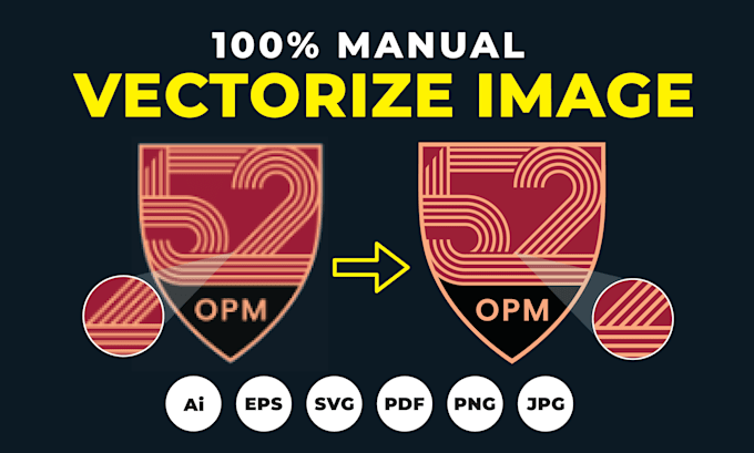 manually vectorize image or logo to ai, svg