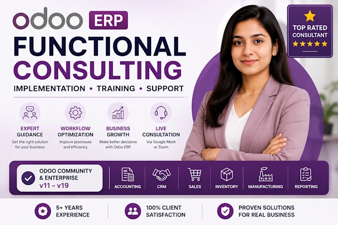 provide odoo erp functional consulting, implementation and training