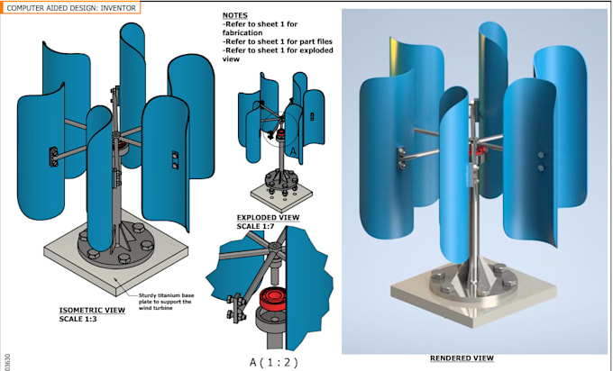 design, model and render 3d designs using autodesk inventor