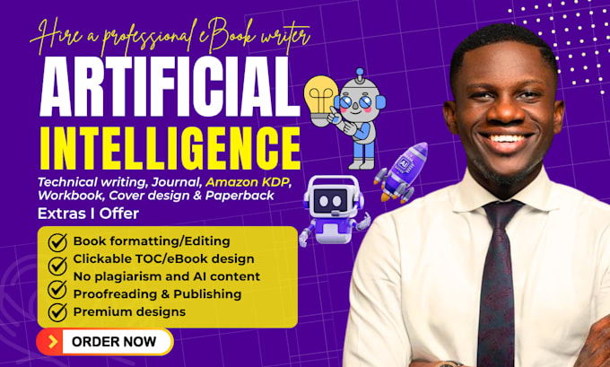 write ebook on artificial intelligence, data security, iot, technical writing