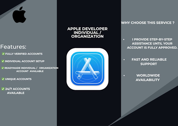Create apple developer accounts individual and organization by Iumer ...
