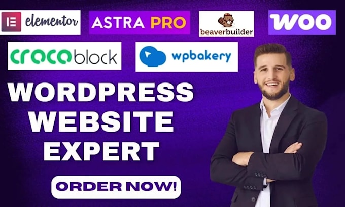design a website using elementor pro, oxygen builder, beaver builder, wp bakery