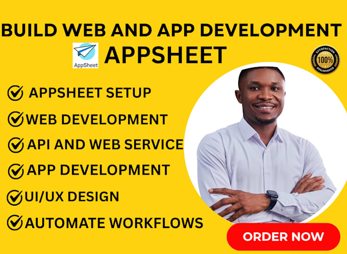 build custom automate mobile and web app appsheet, no code app and google sheet