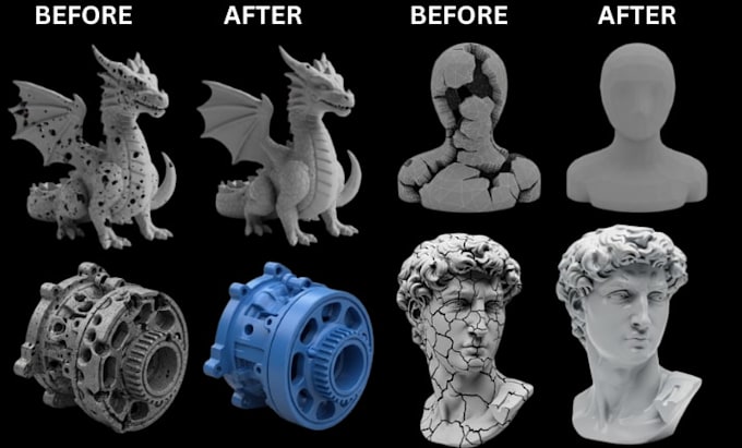 do fix optimize stl file, custom modification for 3d printing, 3d models repair