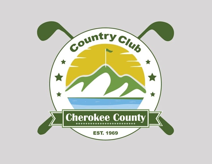design modern cherokee county club golf logo