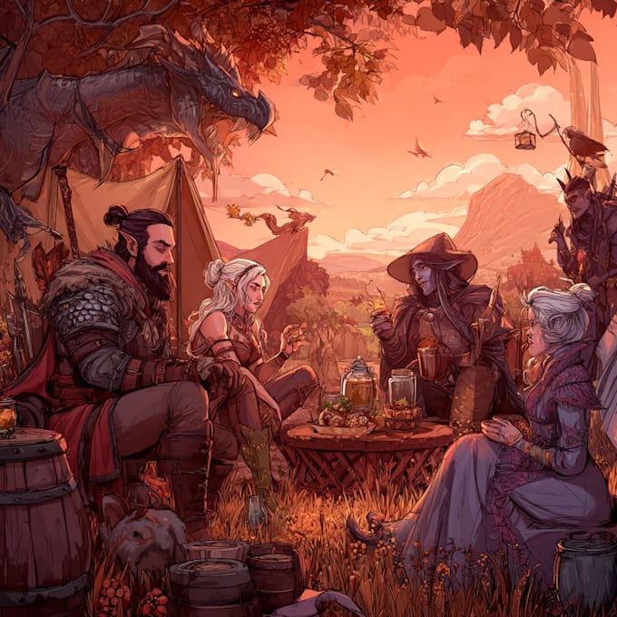 make dnd character, fantasy character, dnd party