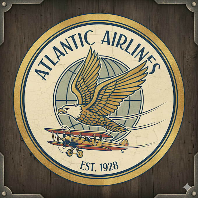 design a vintage airline logo with classic aviation charm