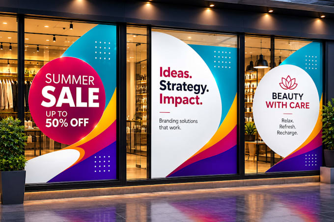 custom professional window graphics and storefront signage design
