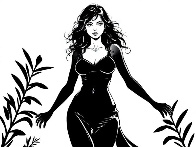 draw a black and white illustration