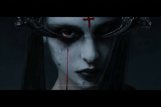 draw dark fantasy art and horror illustration