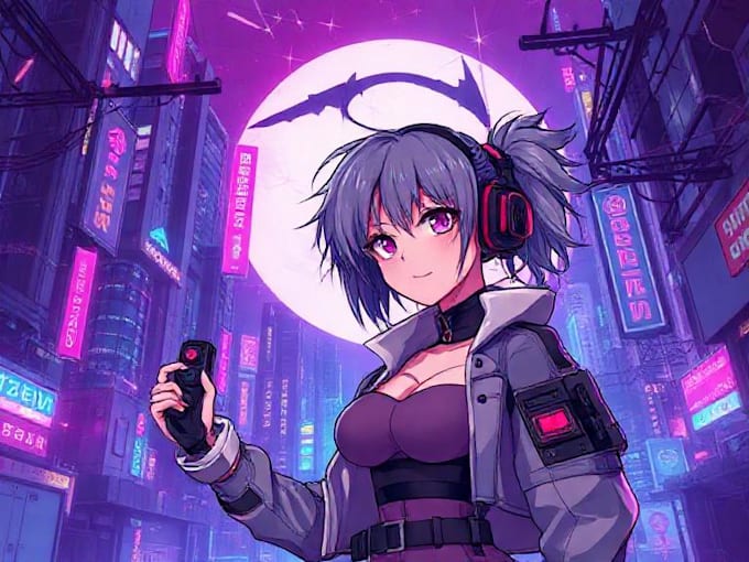 draw your cyberpunk or final fantasy game character art