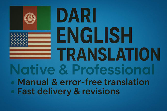 provide professional english to dari translation