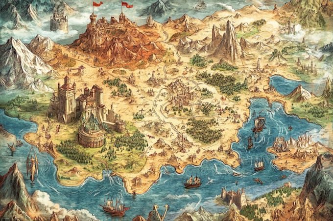 do fantasy map illustration for map