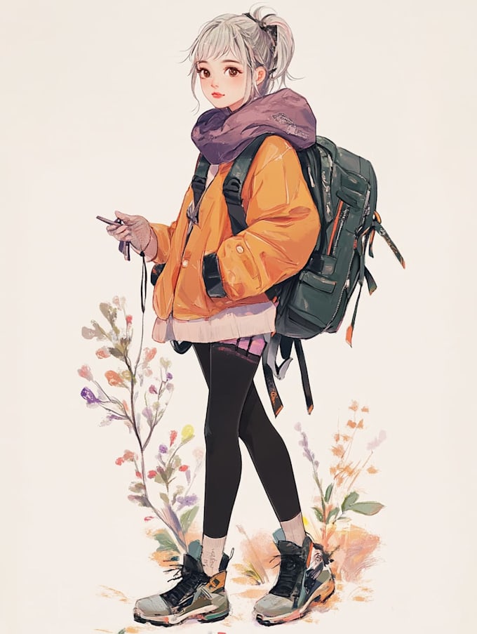 Make a character design and concept art in anime style by Aniafinede ...