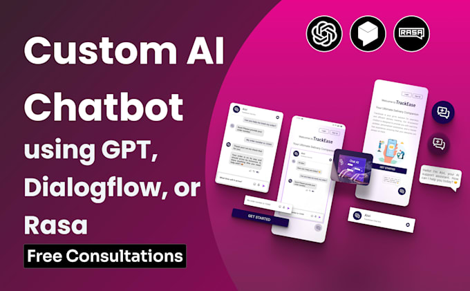 develop a custom ai chatbot using gpt, dialogflow, or rasa