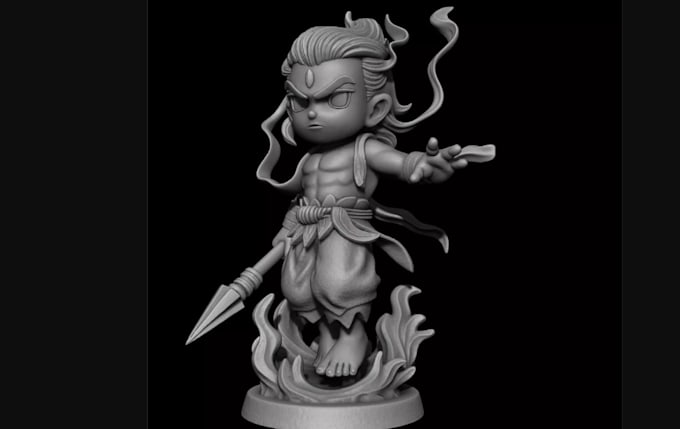 make 3danime action toy style fantasy character prototype vinyl design, for stl