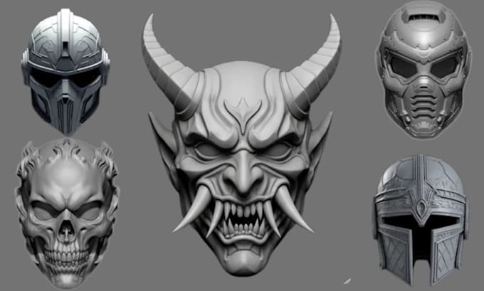 Create 3d model of 3d mask 3d helmet custom printable 3d mask for 3d ...