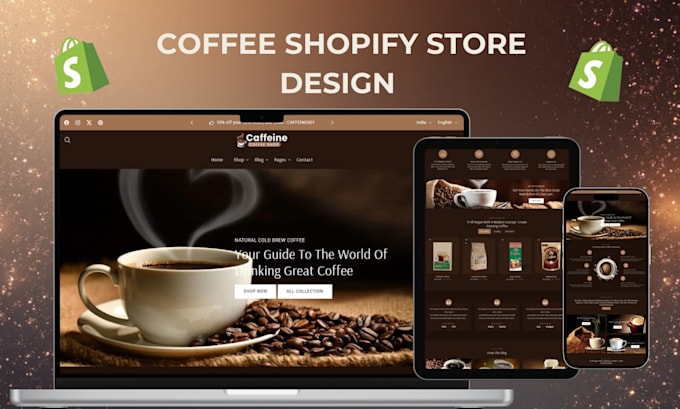 build branded coffee shopify store tea store matcha store coffee website