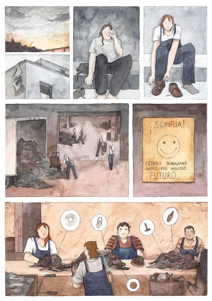 paint a comic page in watercolors