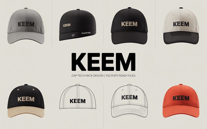 create cap tech packs for baseball, snapback, and bucket hats
