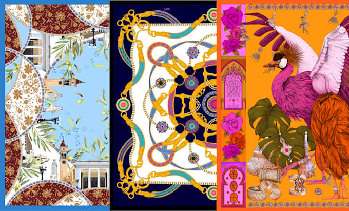 design scarf bandana patterns for fabric prints