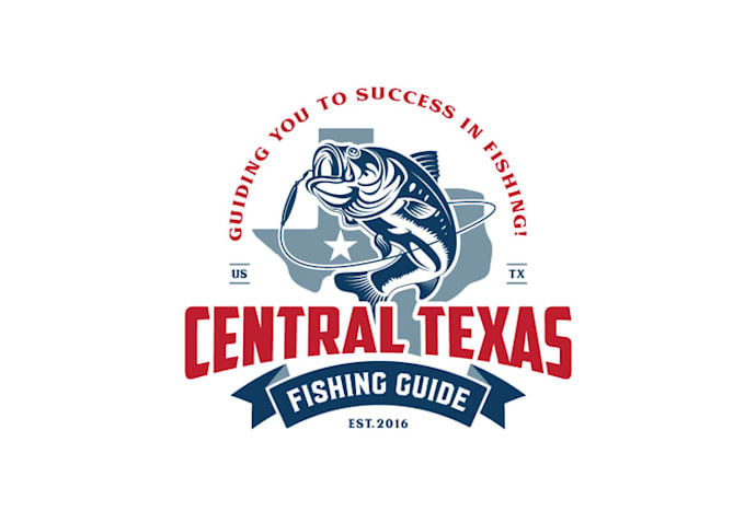 design powerful central texas fishing guide logo
