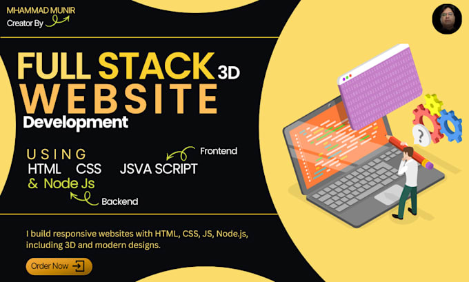 create a 3d interactive full stack web app