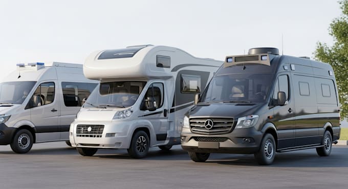 do 3d caravan, campervan, rv conversion, surveillance van bus and modelling