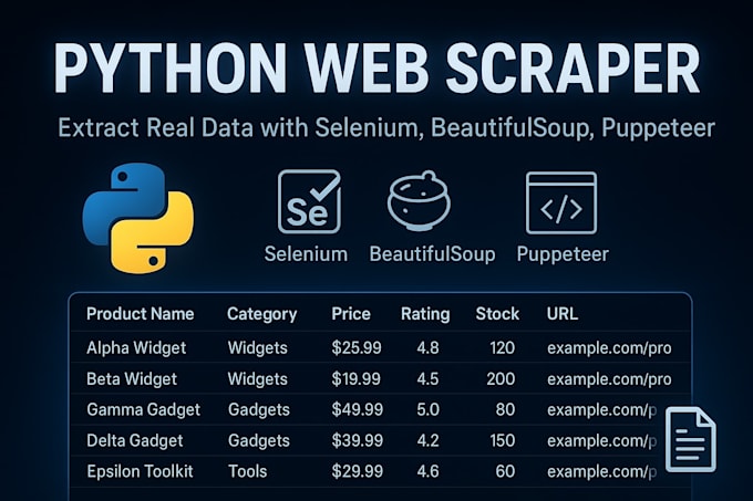 scrape data from any website using python