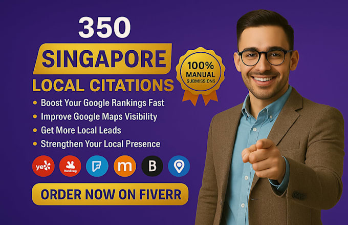 manually build 350 singapore local citations for local SEO