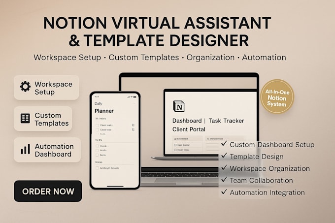 be your notion virtual assistant notion expert notion template design