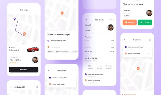 develop ai transportation app, ai rideshare hailing app carpooling app taxi app