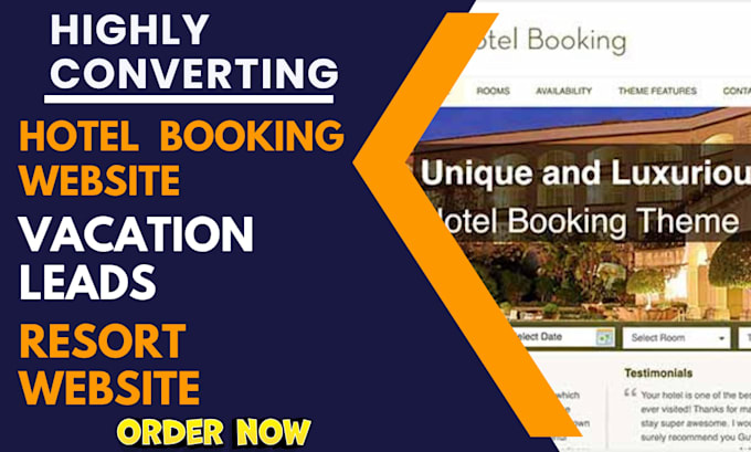 build hotel resort lodge room booking website leads