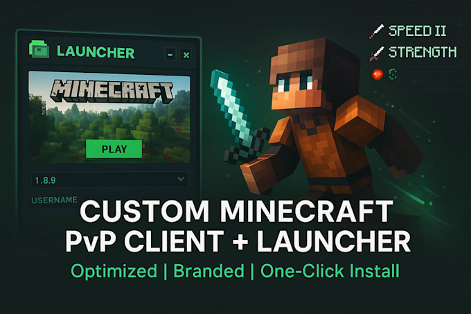 create a custom minecraft pvp client and launcher with branding and optimization