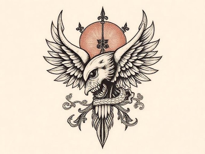 do traditional or old school style tattoo design