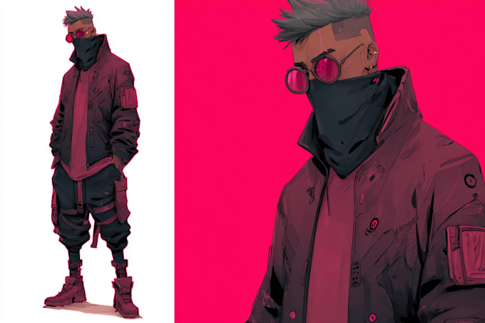 design anime character , cyberpunk character