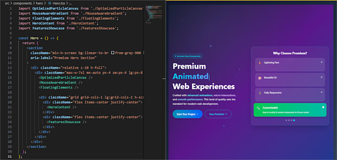 create modern react components with tailwind CSS
