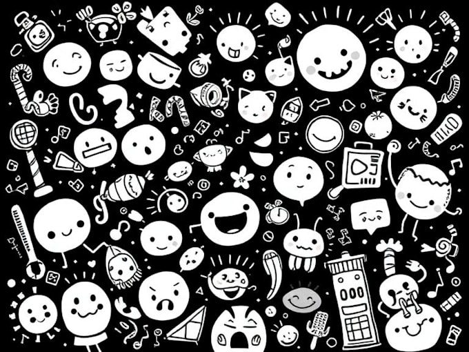create hand drawn doodle art icons