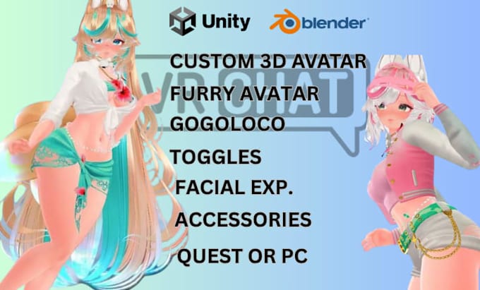 Do vrchat avatar commission, anime vrc avatar, vr character, furry nsfw ...