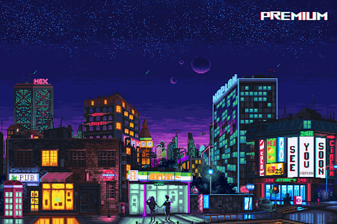 create pixel art background for you