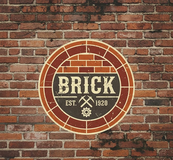 design a vintage brick logo for your brand