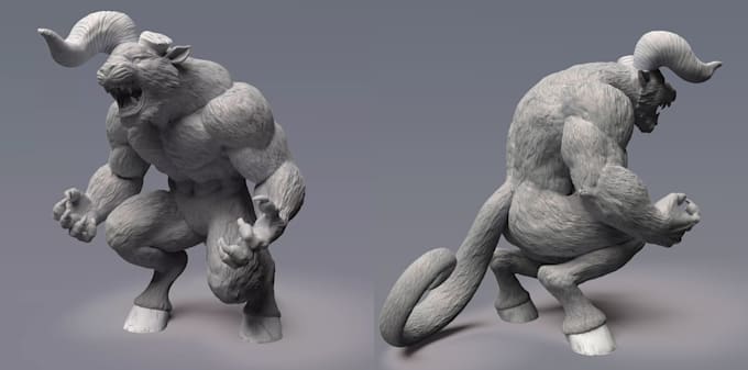 do highpoly creature sculpt,3d printable statue,monster or animal design,stl obj