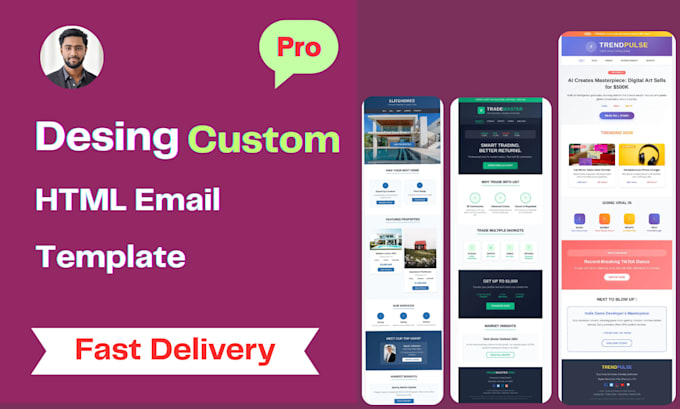 design responsive custom HTML email template